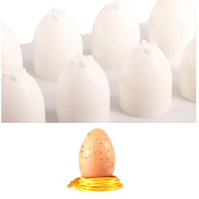 8 Cavity 3D Easter Egg Shape Silicone Cake Mold Chocolate Cupcake Mould French Dessert Truffle Mousse Decorating Tools