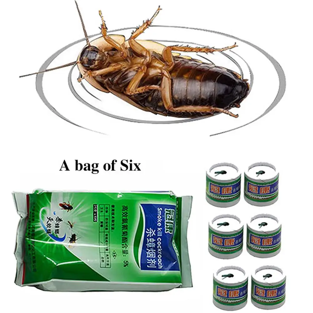 

6Pcs*25g Cockroach Killer Fumigant Smoke Insecticide Pest Control Cockroach Repeller Insect Roach Killer Anti Pest Reject Trap