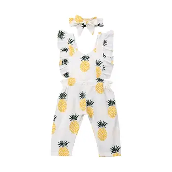 

2020 Summer Autumn Baby Girl Romper Fashion Pineapple Print Ruffled Jumpsuit Cute 0-24M Toddler Clothes