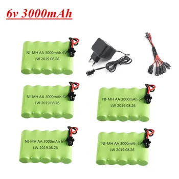 

6V 3000mAh AA Battery For RC Cars Robots Tanks Gun Boats 6v NiMH Battery Aa 2400mah 6V Battery Pack and Charger Set