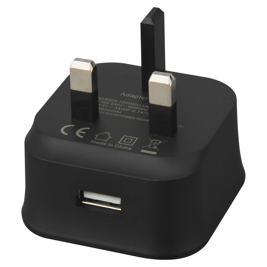 UK Plug 5V 2A Single USB Universal Mobile Phone Chargers Travel Power