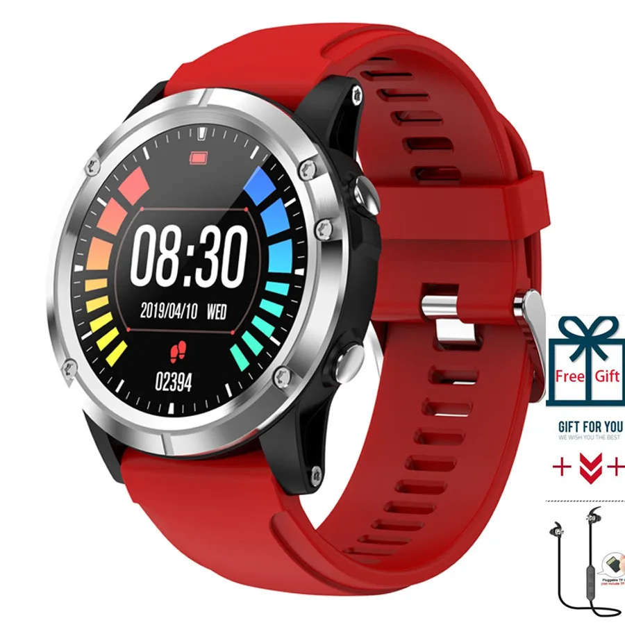 Red Silver Новинка, спортивные Смарт-часы, IP67, водонепроницаемые, пульсометр, измеритель уровня кислорода в крови, фитнес-трекер, умный браслет для мужчин и женщин, смарт-браслет - Цвет: Red Silver