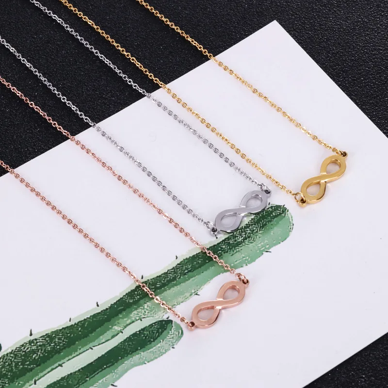 Silver rose gold color Love Number 8 Endless Necklace &amp Pendant For Women Forever Eternal Friendship Infinity Fashion Jewelry | Украшения