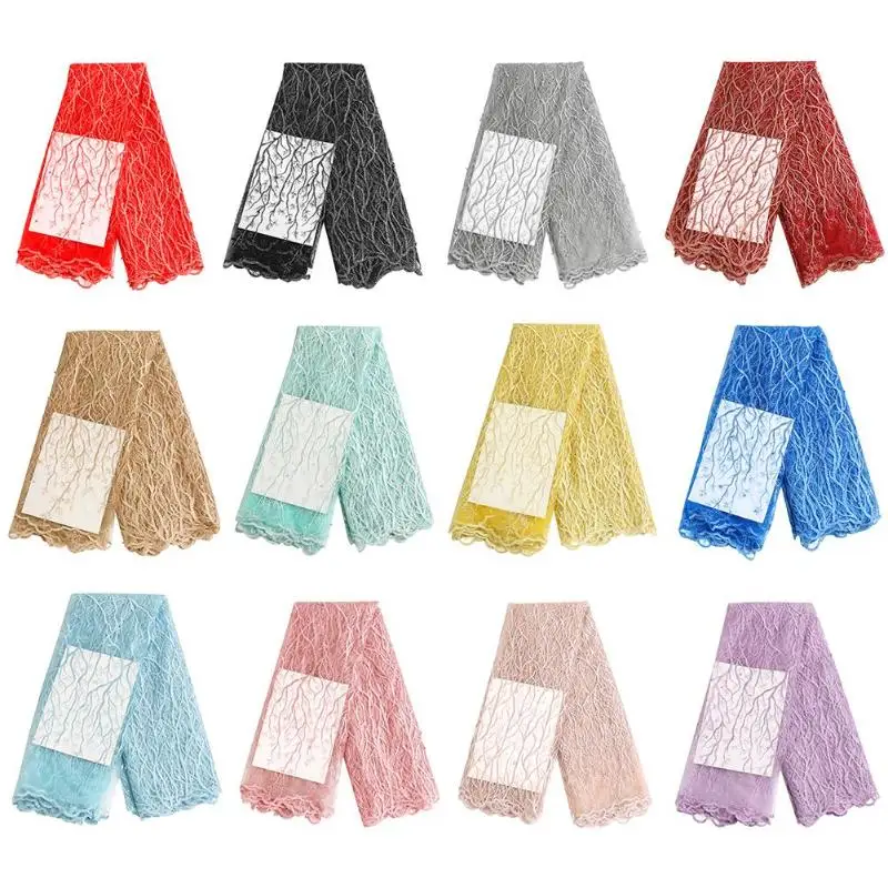 5 ярдов/комплект африканская кружевная ткань высокого качества французский Тюль Ткань для тюли кружевная