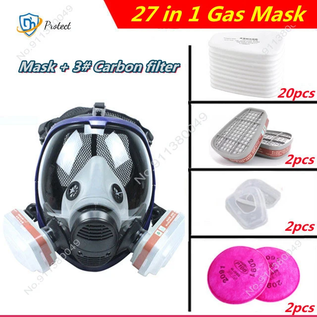 best gloves for electricians Chemical mask 6800 15/17 in 1 gas mask dust respirator paint insecticide spray silicone full face filter for laboratory welding full body harness with double lanyard Safety Equipment