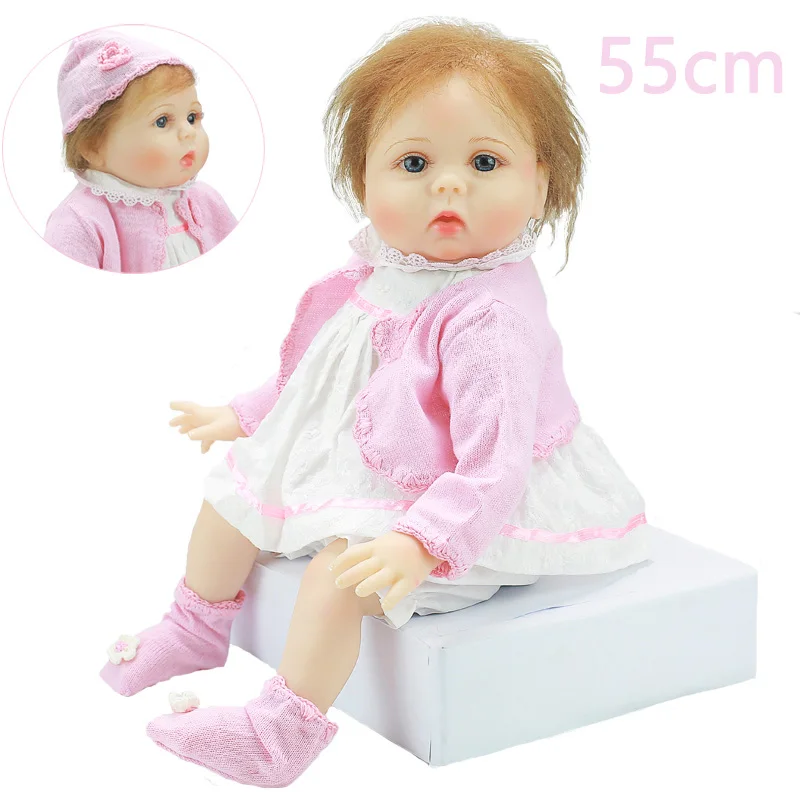 

22'' Reborn Baby Doll Lifelike Soft Silicone Realista Fashion Baby Dolls For Princess Children Birthday Gift