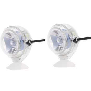 

2x LED Underwater Lamp Waterproof LED EU Plug 110V 220V Aquarium Light White & Blue