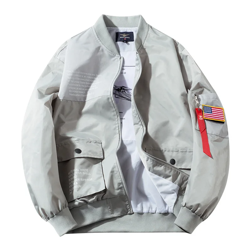 Jacket Bomber Jacket Men's Fashion Tooling Jacket Winter Popular Men's Autumn Explosion Air Force Warm Jacket Reflective Jacket