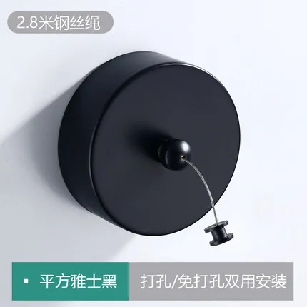 black 2.8M Нержавеющая сталь выдвижной бельевой Портативный Крытый Открытый Прачечная вешалка сушилка для одежды органайзер сушилка для одежды веревка - Цвет: black 2.8M