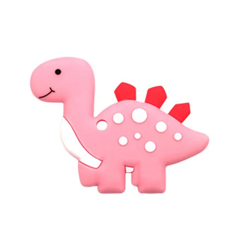 awesome  Newborn Baby Teething Toys BPA Free Soft Silicone Animal Dinosaur Teethers With Pacifier Clip