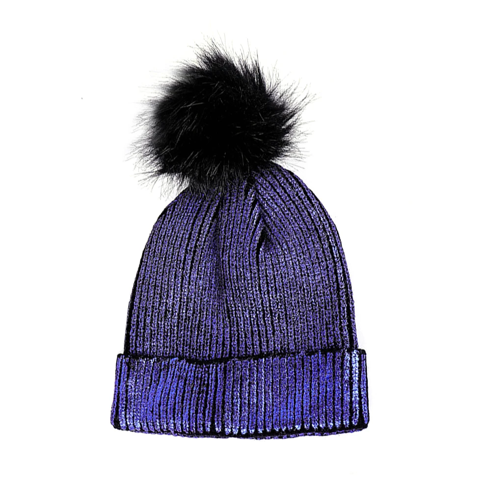 Зимняя шапка для взрослых, Повседневная цветная шапка Skullies Beanies для женщин и мужчин, вязаная шапка, теплая ветрозащитная верхняя одежда, аксессуары - Цвет: Тёмно-синий