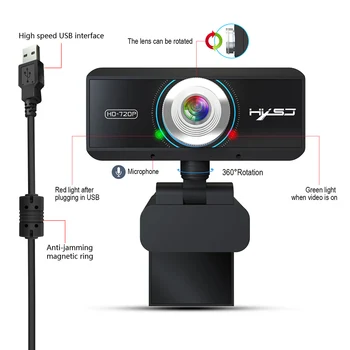 

Hot 30 Degrees Rotatable 2.0 HD Webcam 720p USB Camera Video Recording Web Camera With Microphone For PC Computer веб камера