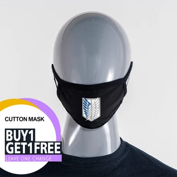 

Anime Pattern Face Mask Cotton Black Fashion Mouth Mask Anti Dust Windproof Mouth-muffle Bacteria Washable Reusable Face Masks