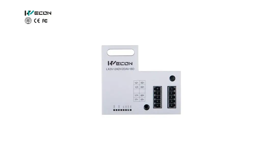 WECON 2 аналоговых входа, 2 аналоговых выхода PLC модуль(-10-10 В) LX3V-2ADV2DAV-BD