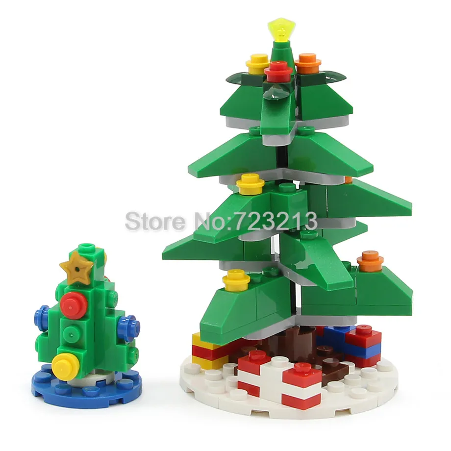 

Single Sale 77pcs Bricks 11cm Christmas Tree Xmas Gift Santa Claus Scene Model MOC Building Blocks Set Kits Toys For Children
