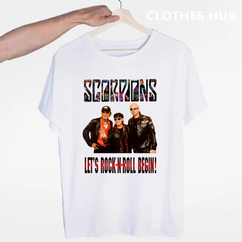 Scorpions Fashoin Metal Rock Band футболка, футболка Hipster с круглым вырезом и короткими рукавами, летняя повседневная модная футболка унисекс для мужчин и женщин - Color: Blue