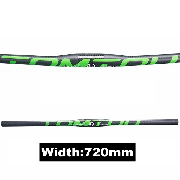 Flat 720MM TOMTOU велосипедный руль для горного велосипеда набор 3K углеродный MTB руль велосипеда+ стержень+ подседельный штырь(смещение 20 мм) зеленый матовый-TG1T23 - Цвет: Flat 720MM