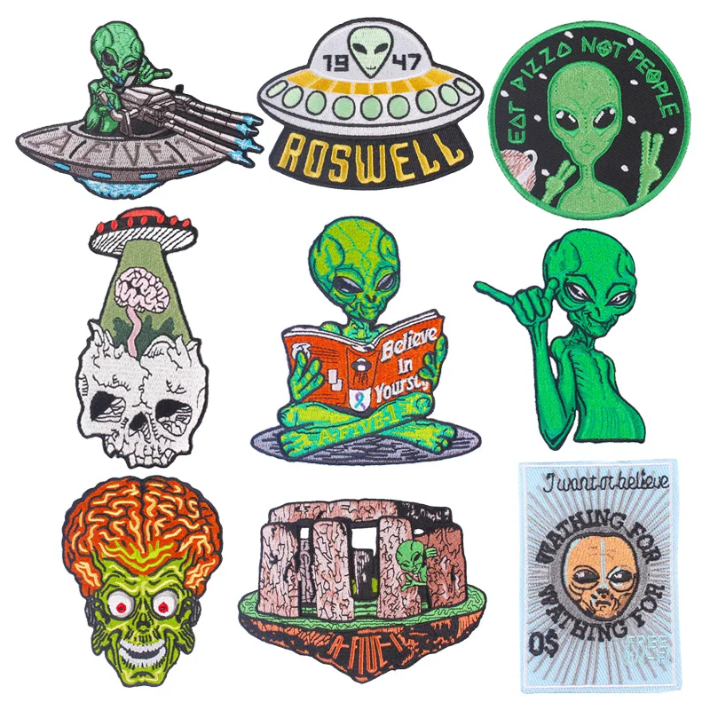 Новое поступление нашивки для одежды вышитая нашивка наклейка Roswell UFO случайный