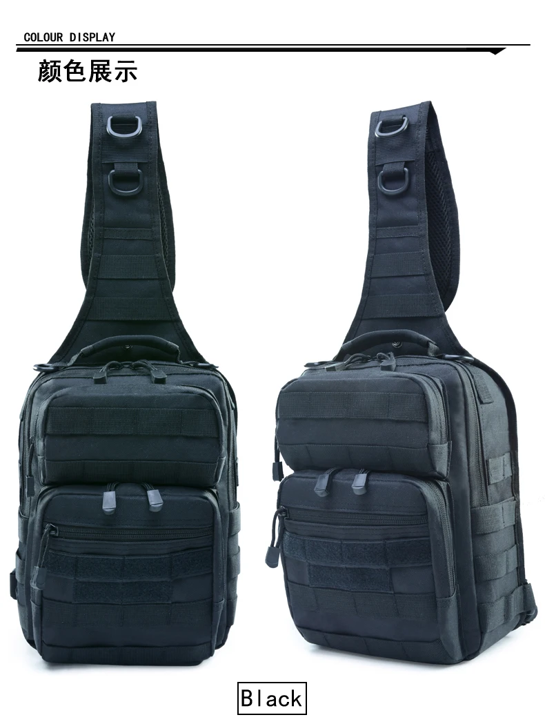 Открытый военный тактический Рюкзак Molle армейская Сумка для кемпинга Пеший Туризм рюкзак для охоты походы груди мешок Umitvaz - Цвет: Черный цвет