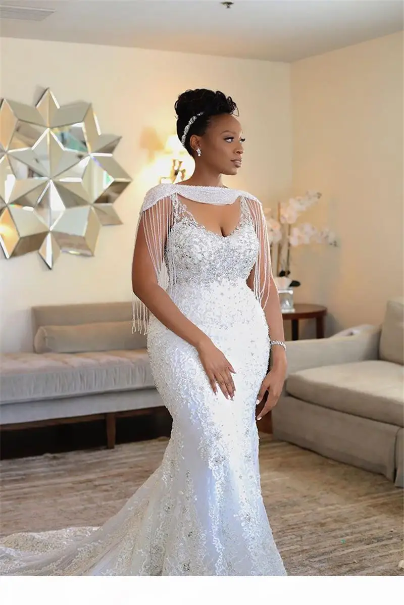 

New African Arabic Plus Size Wedding Dresses Sheer Sleeves Off Shoulder Appliques Puffy Long Modest Bridal Gowns