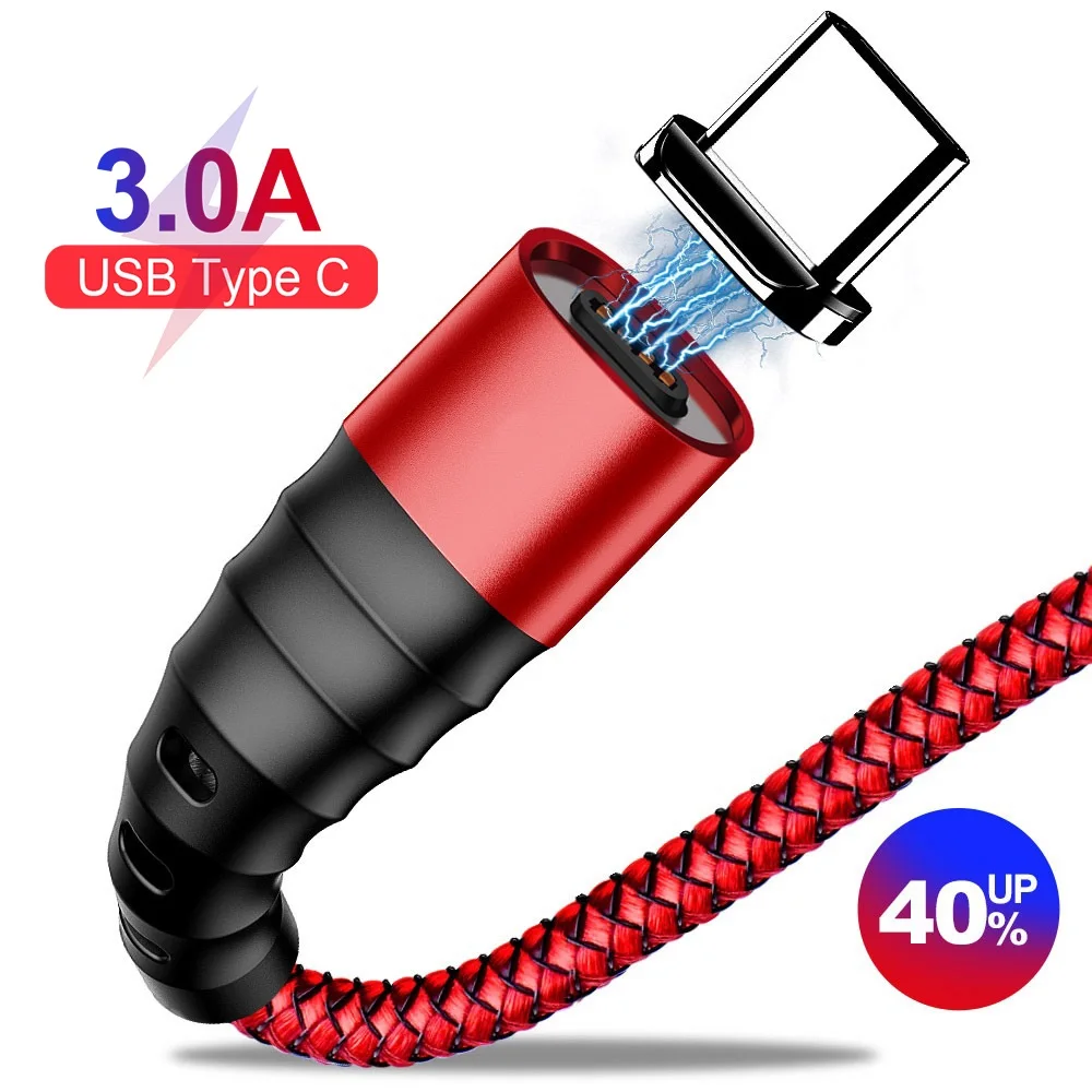 

Magnetic Cable Micro USB Type C Cabo For Huawei Samsung Cable USB C 1M 2M 3A Fast Charging Wire Type-C Magnet Phone Charger Cord