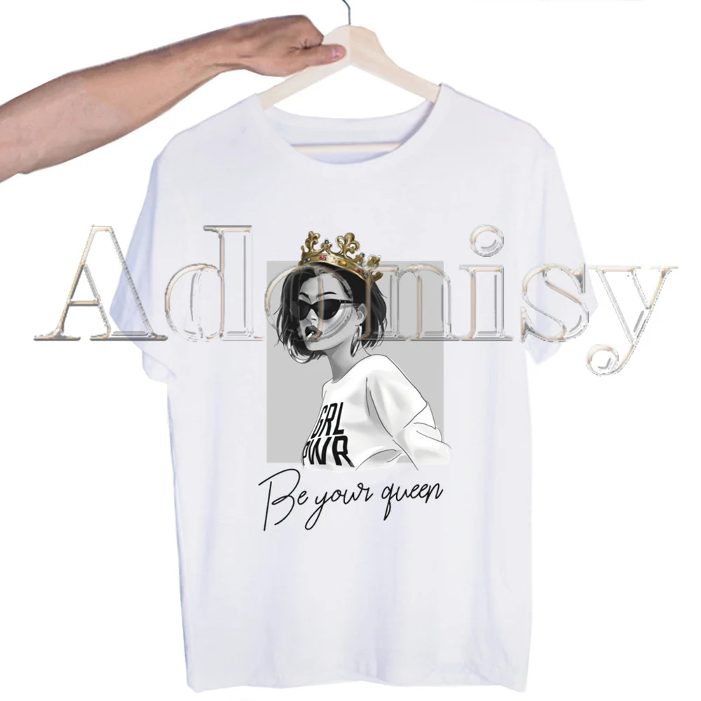 Футболка с принтом Girl Power Мужская Уличная одежда в стиле хип-хоп футболки