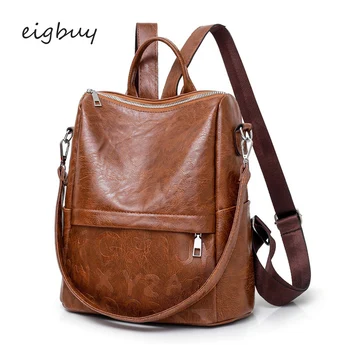 

Girl Folding Backpack Famous Brand College Pu Solid Zipper Black Fashion School Backpacks For Teenagers Mochilas Schoolbag