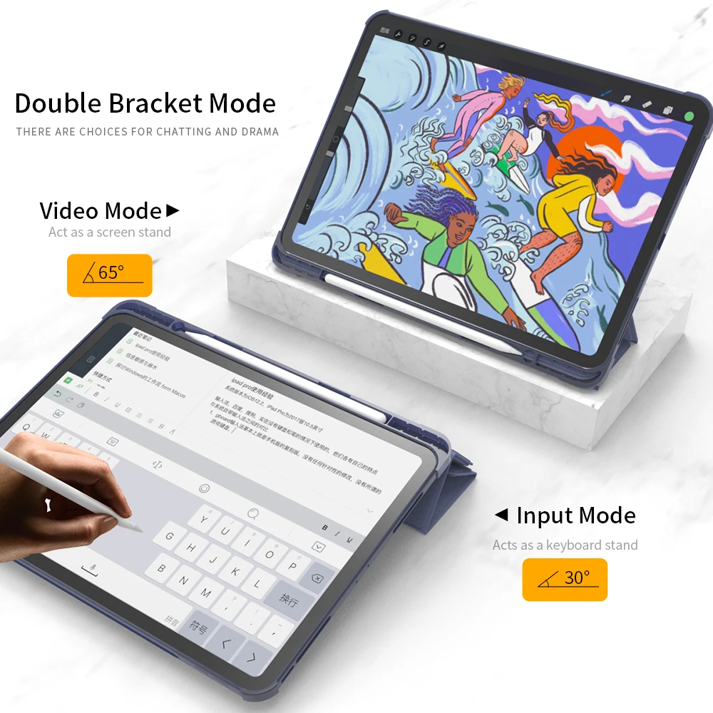 para Ipad Pro 12.9 Case 2023 2023 2023 2023 Capa Protetora Tablet Case Funda para Ipad Pro 12 Case com Suporte de Lápis Caqa - Imagem 3
