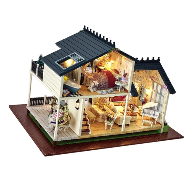 1:24 Miniature Dollhouse DIY Kit - Wooden 3-story Modern Luxury