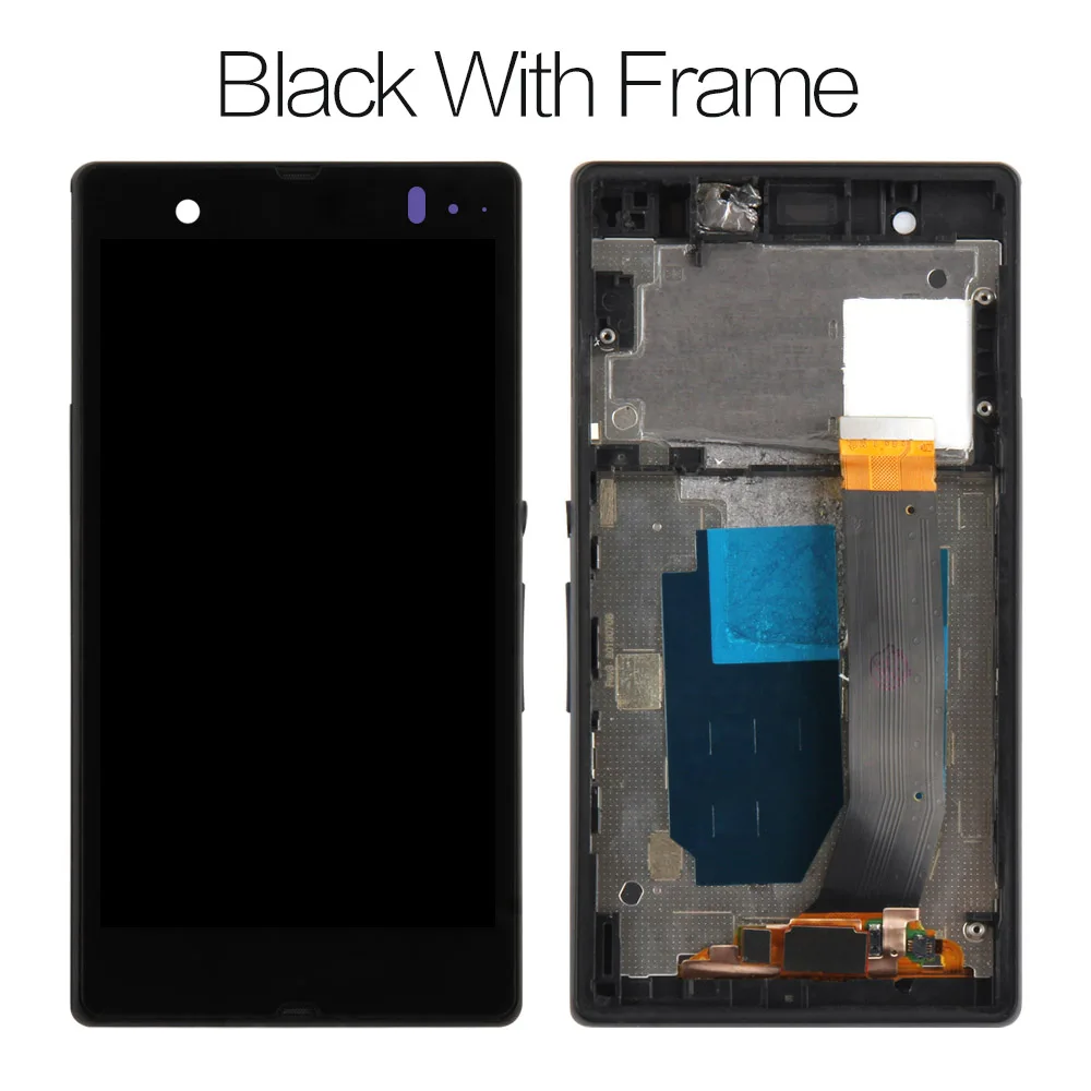 Black with Frame Дисплей для SONY Xperia Z lcd сенсорный экран дигитайзер с рамкой для SONY Xperia Z lcd L36H C6603 C6602 замена экрана - Цвет: Black with Frame