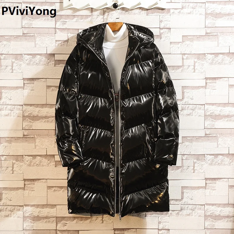 PViviYong, зимняя мужская куртка с капюшоном, серебристое пальто, Мужская Высококачественная Водонепроницаемая парка с покрытием, большие размеры, M-5XL, m15