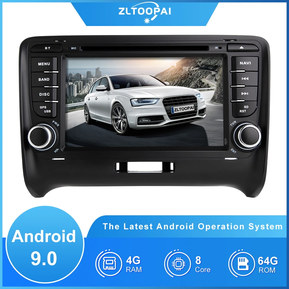 

ZLTOOPAI Octa Core 2 Din Car Multimedia Player GPS Android 9 Auto Stereo for AUDI TT MK2 Radio DVR SWC DSP WIFI