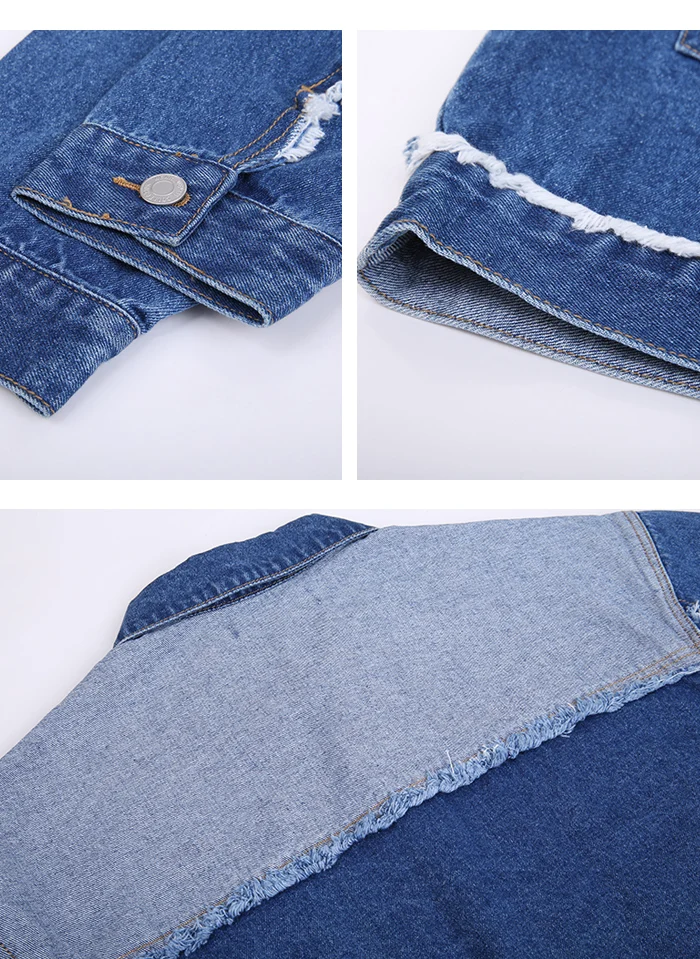 Женская свободная джинсовая куртка LEIJIJEANS, модная джинсовая куртка под цвет с прострочкой, одежда из денима большого размера на осень