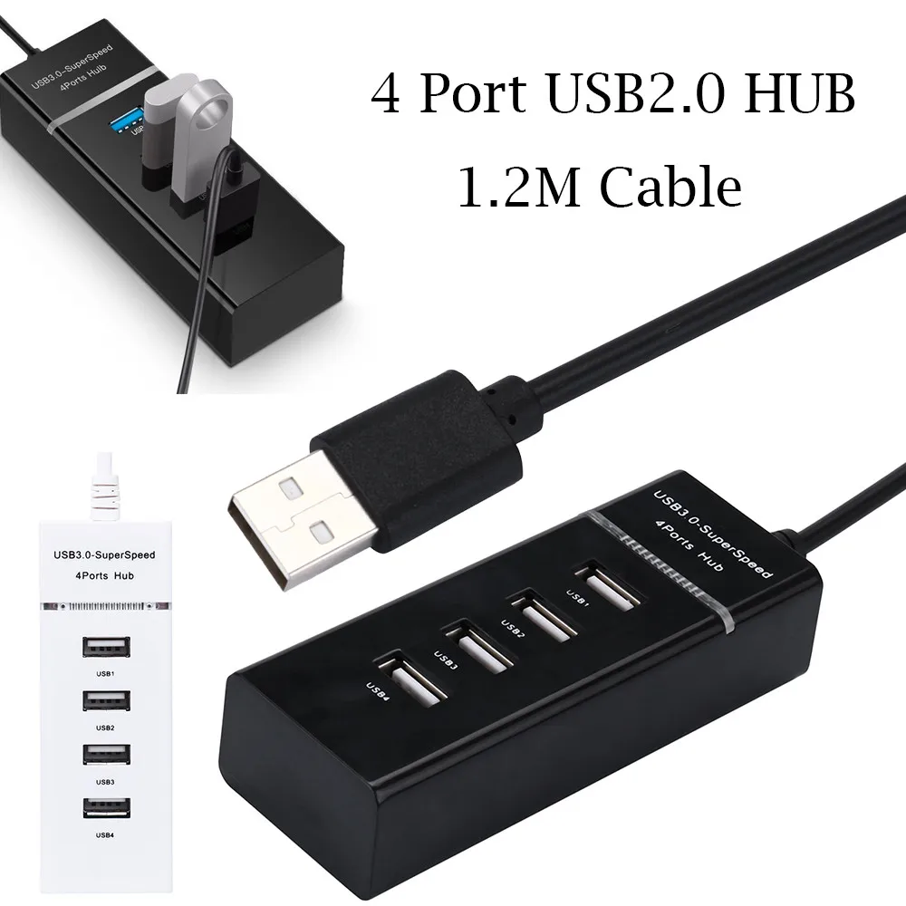 4-портовый USB 2,0 мульти-концентратор разделитель для настольного компьютера адаптеры для ноутбуков с ультра-высокая скорость передачи данных удлинитель для головок#10