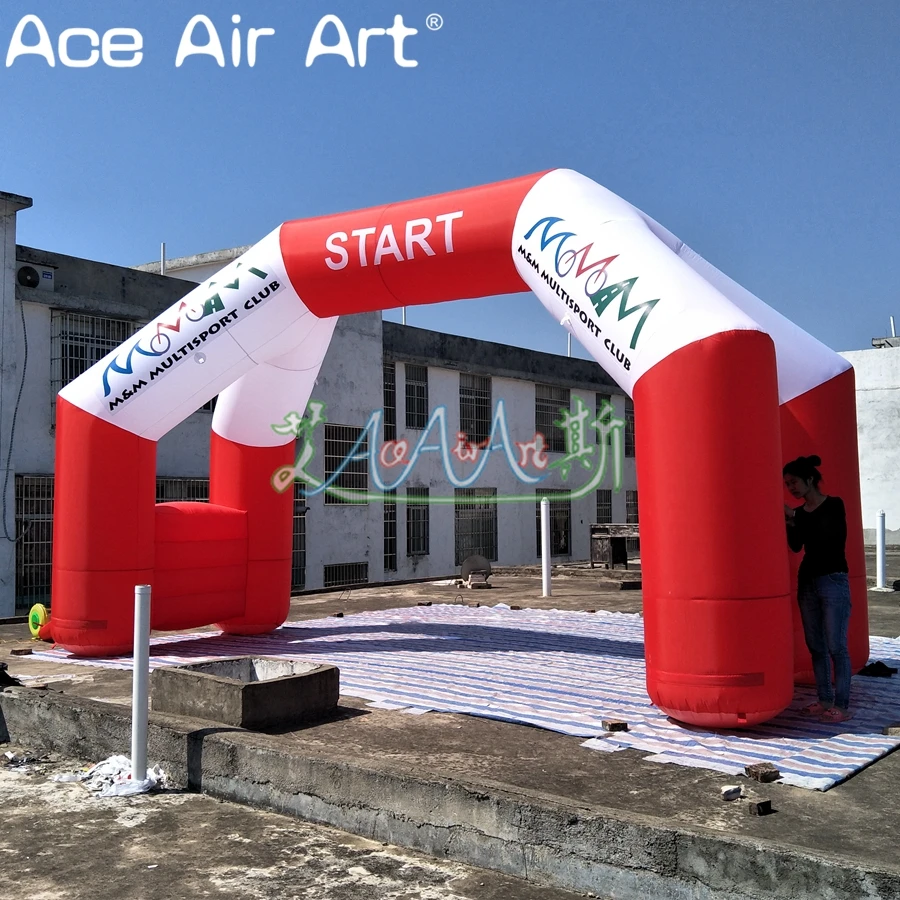 Red and White Inflatable Arch Start Finish Line 4 Legs Free Standing Archway for Advertising inflatable advertising arch