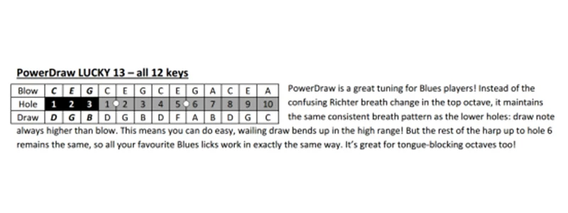 Description Picture 2 of itemEASTTOP LUCKY 13 Holes PowerDraw Harmonica Professional Musical Instruments With Case For Adults Student Professional Players