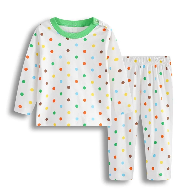 Infant Bebe Pyjamas Newborn Boys Girls Sleepwear Cartoon Pajamas Suits Baby Nightwear Cotton Pants Long Sleeve Tee Clothing Sets - Цвет: 2