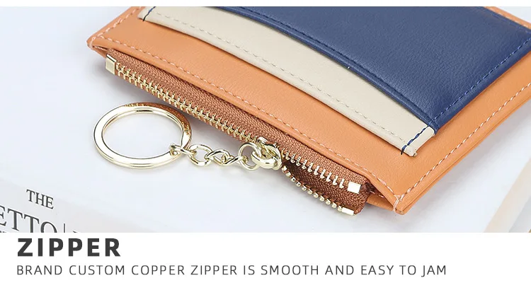 Brand Card Holder Women Soft Leather Key Chain Bag Small Card Wallets Female Organzier Mini Credit Card Case Zipper Coin Bags