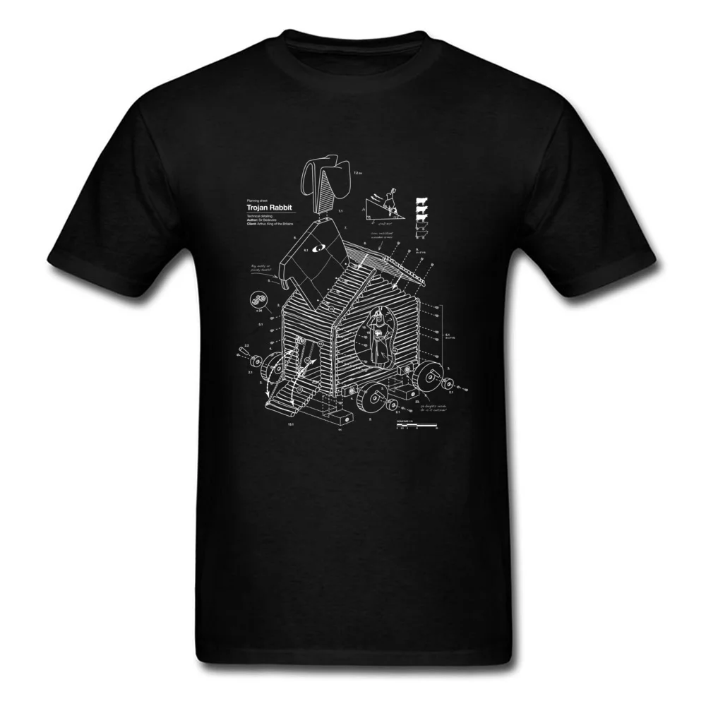 

Trojan Rabbit Structure Specification Graphic T Shirts Men's Fashion Cheap T-Shirts Pure Cotton Printed Sleeved Clothing Shirt