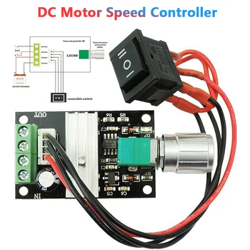 

Reversible Control Potentiometer Switch DC Motor Speed Controller (PWM) Speed Adjustable for 6V 12V 24V 28V 3A 80W