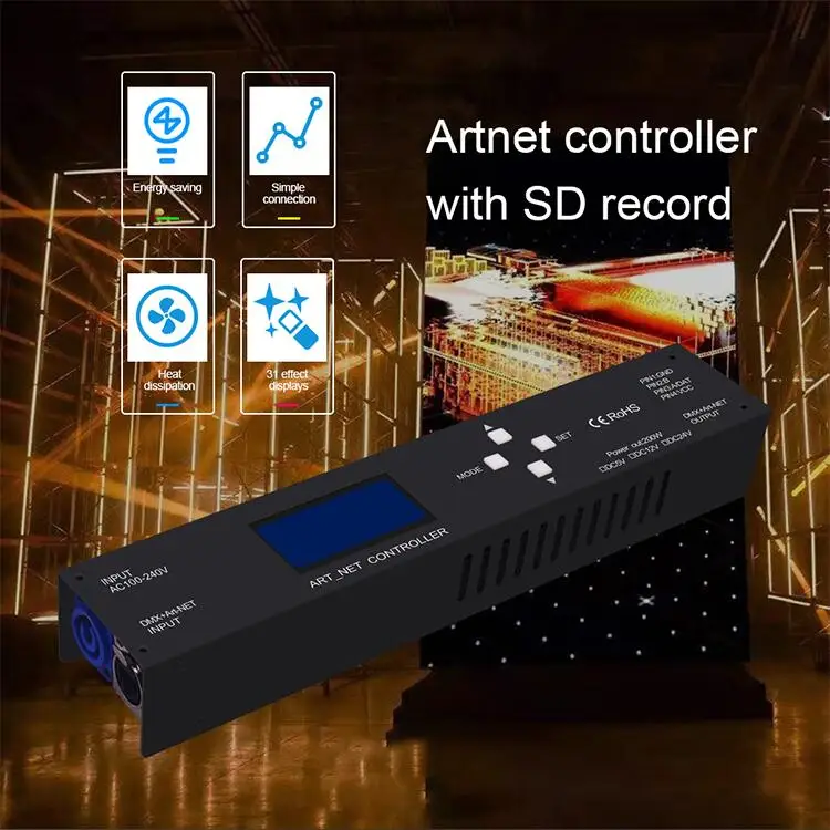 AC110-220V Build-in Power Supply Artnet controller ; output(680 pixels/one port) Madrix controller; for WS2812 WS2811LED Strip