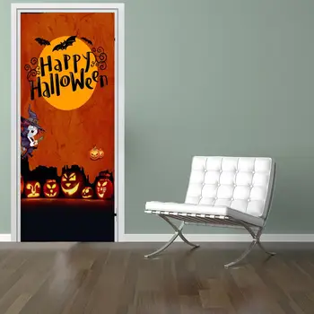 

MT068 Halloween Ghost Pumpkin Door Sticker Glass Window Paste Creative Party Wooden Door Renovation Sticker For Holiday Decor