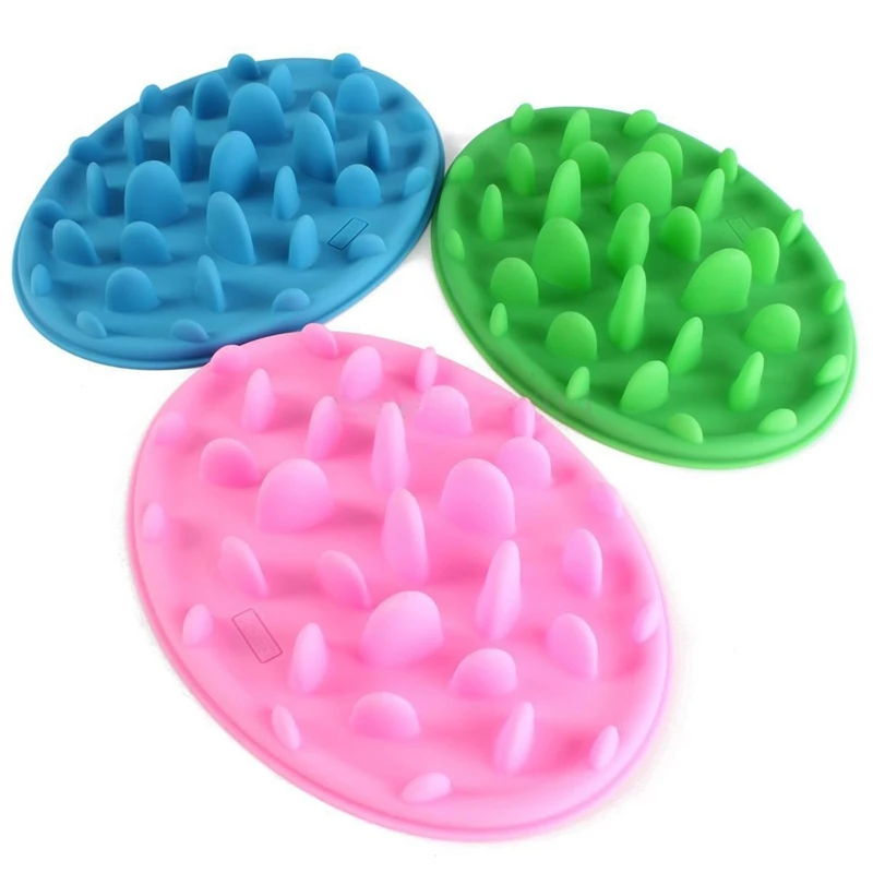 Pet Dog Cat Slow Feeder Anti Slip No Gulp Silicone Feeding Water Bowl Feed Dish | Дом и сад