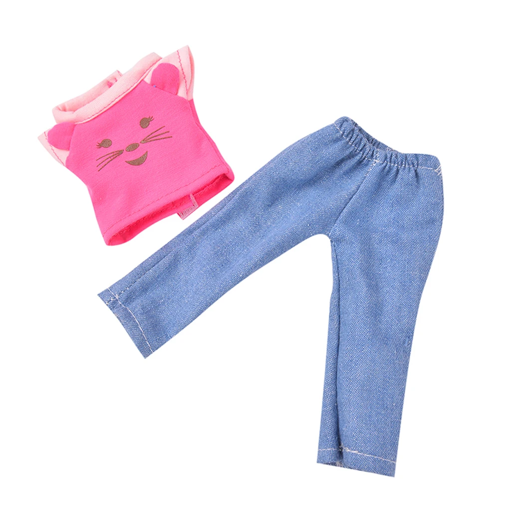 

14 inch Dolls Clothes Cute Mouse Casual Outfit for 14'' American Doll Willie Wishers Doll Pink