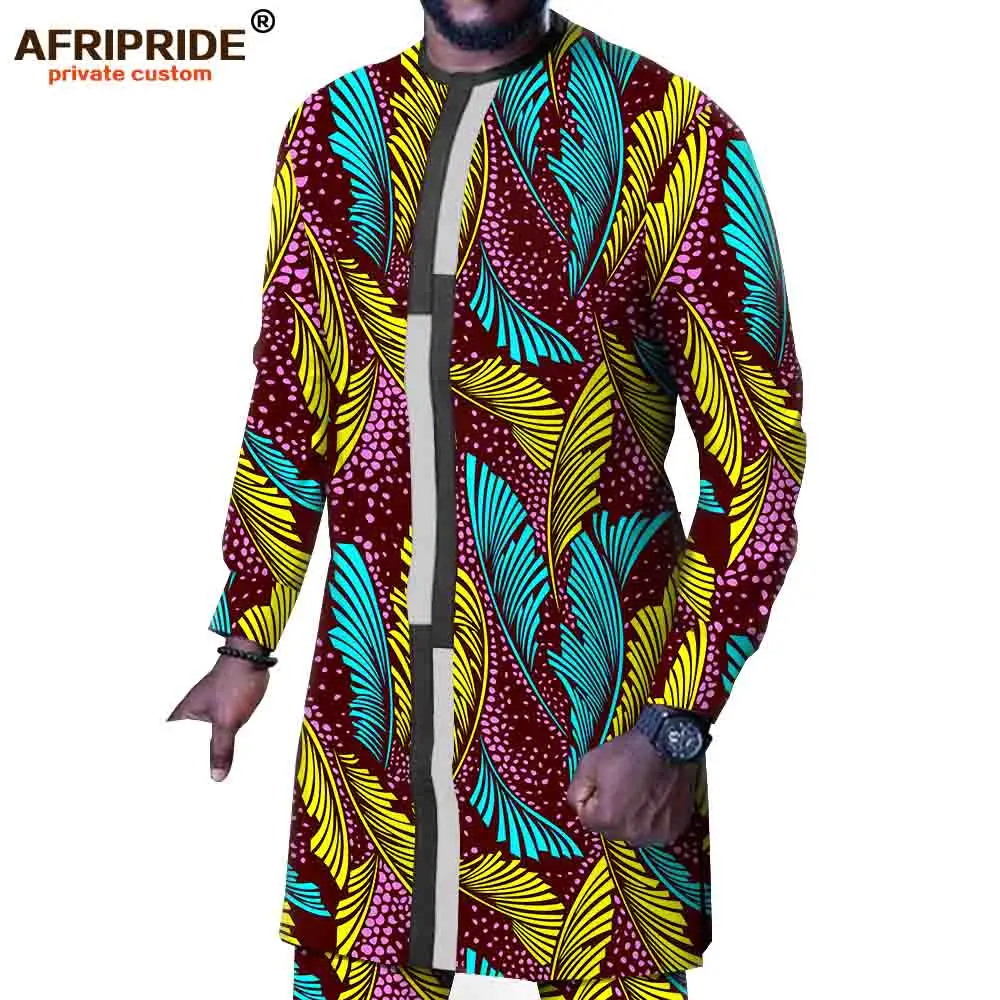 70% OFF Men`s Suit African Print Shirts Ankara Pants Set Dashiki Clothing Tribal Outfit Wax Attire Traditional Set AFRIPRIDE A1916068B