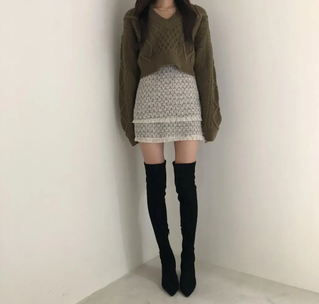 Укороченный твист-свитер, пуловер для женщин, v-образный вырез, высокая талия, сзади, на шнуровке, толстый свитер, зима, корейский стиль, рукав летучая мышь, вязанный, V523