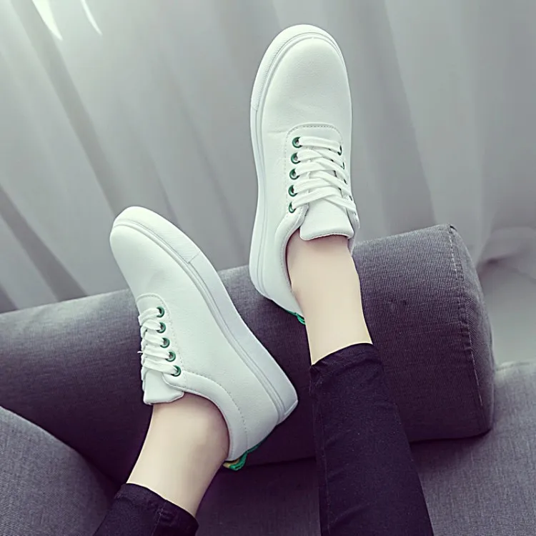 

2018 Spring And Autumn Korean-style White Shoes Women's Fashion Students Shoes Casual Sports Shoes Smiley Comfortable Fashion Fl