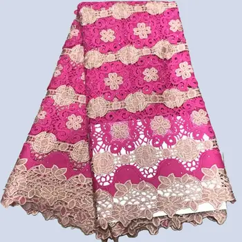 

Nigeria Stones Guipure Cord soluble lace fabric 2019 high quility Guipure Cord soluble lace fabric For a wedding dress XDE04