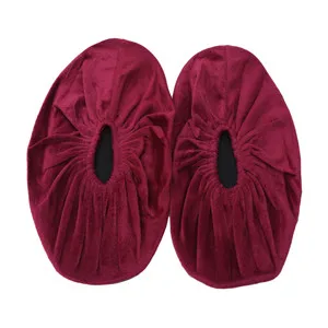 Wine Red 1 пара чехлов для обуви; Лидер продаж; нескользящие домашние хлопковые Бархатные чехлы для обуви; регулируемая моющаяся обувь; переносная обувь; пылезащитный чехол - Цвет: Wine Red
