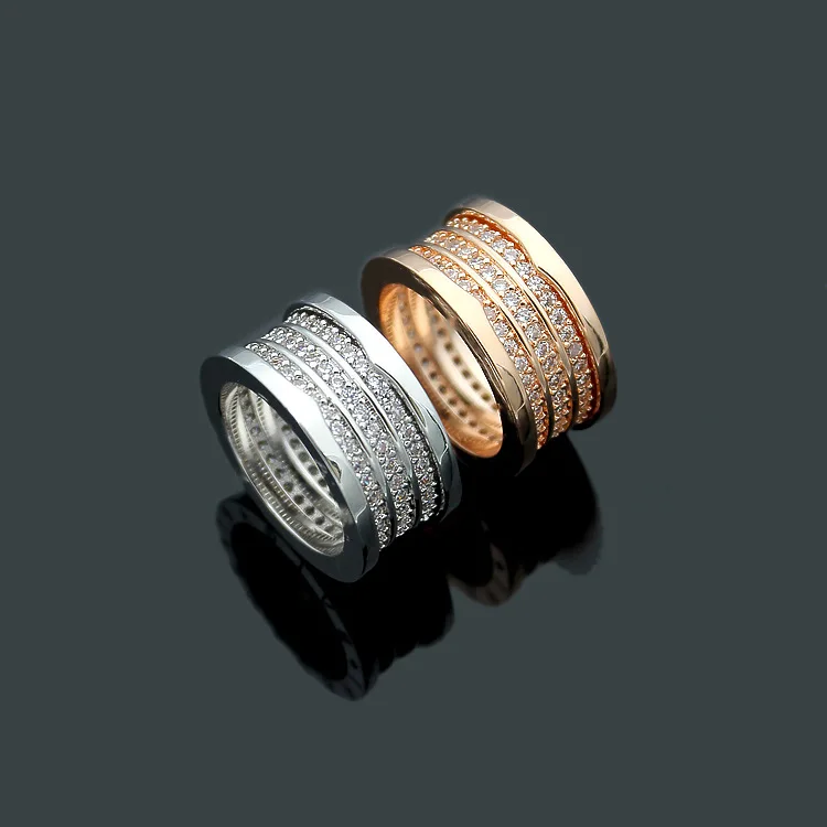 

classic stone spring wedding love ring titanium steel silver rose couple ring for women men engagement ring brand jewelry